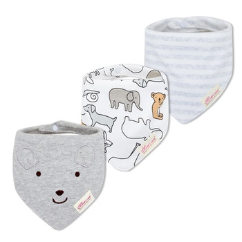 3-pcs Cute Cartoon Animal Baby Bibs Cotton Baby Scarf Burp Cloth Bandana Bibs