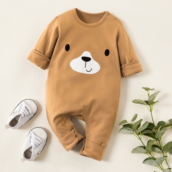 Baby Cute Bear Design Long-sleeve Jumpsuit