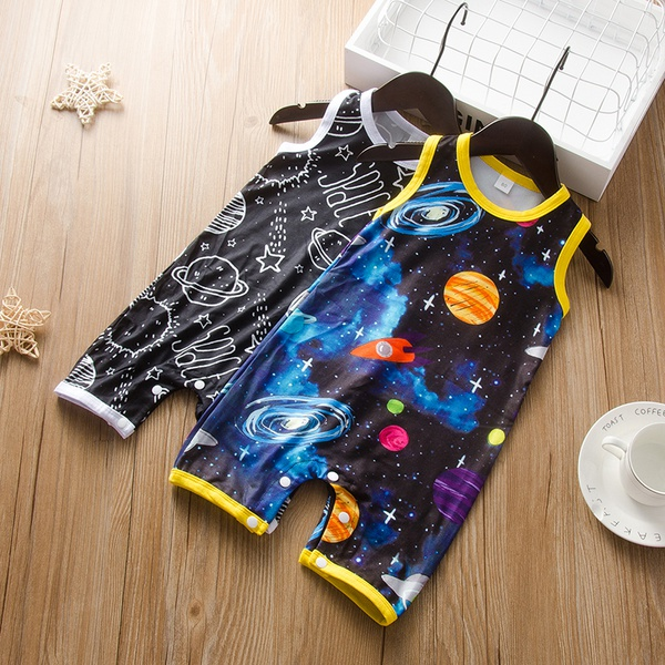 Baby Universe Print Sleeveless Bodysuits