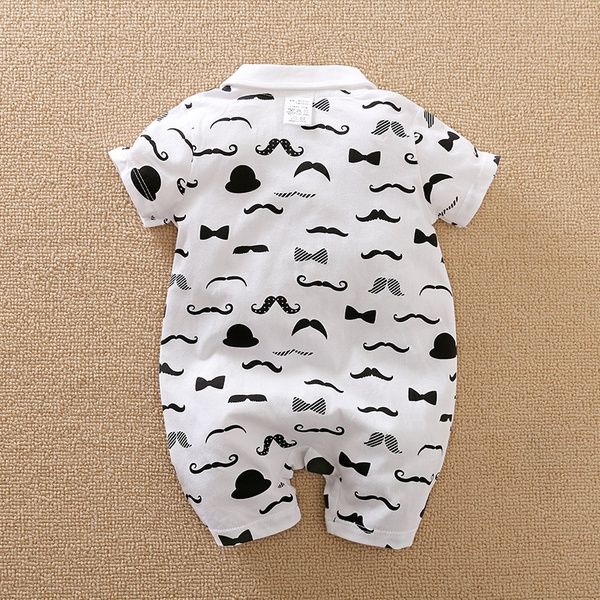 Baby Boy Beard Allover Short-sleeve Romper