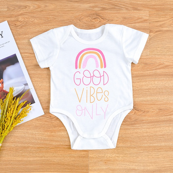 Baby GOOD VIBES ONLY Print Bodysuit