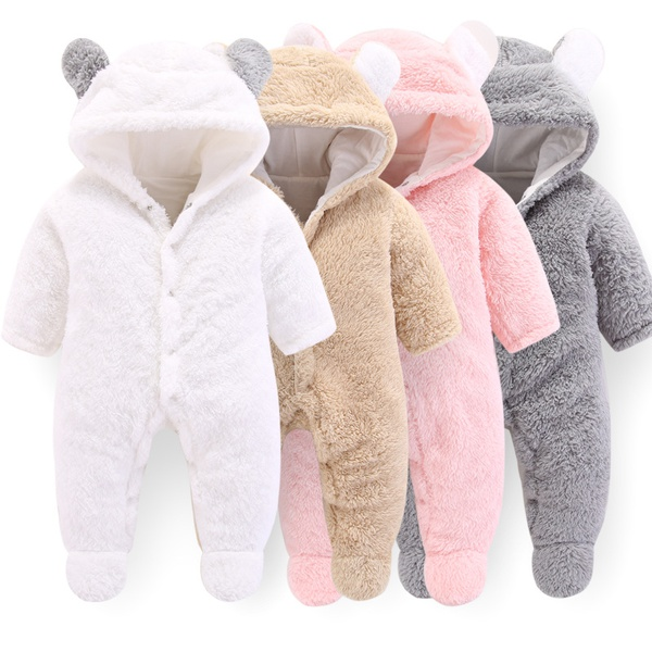 Baby Boy / Girl 3D Bear Design Winter Hooded Jumpsuit