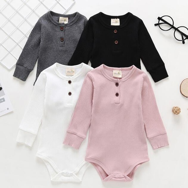 Baby Solid Front Button Bodysuit