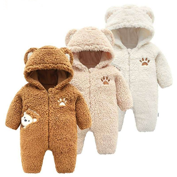 Trendy Bear Design Long-sleeve Jumpsuit for Baby Boy / Girl