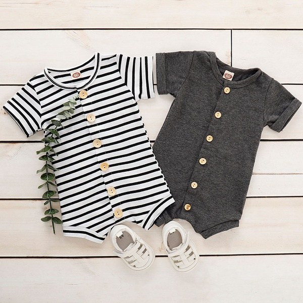 Baby Striped Short-sleeve Romper