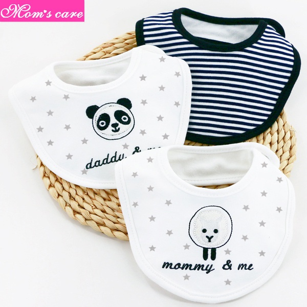 3-piece Cartoon Print Softness Cotton Baby Waterproof Bibs