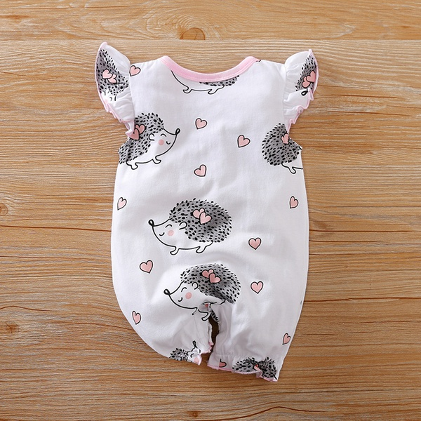 Baby Ruffled Hedgehog Allover Bodysuits