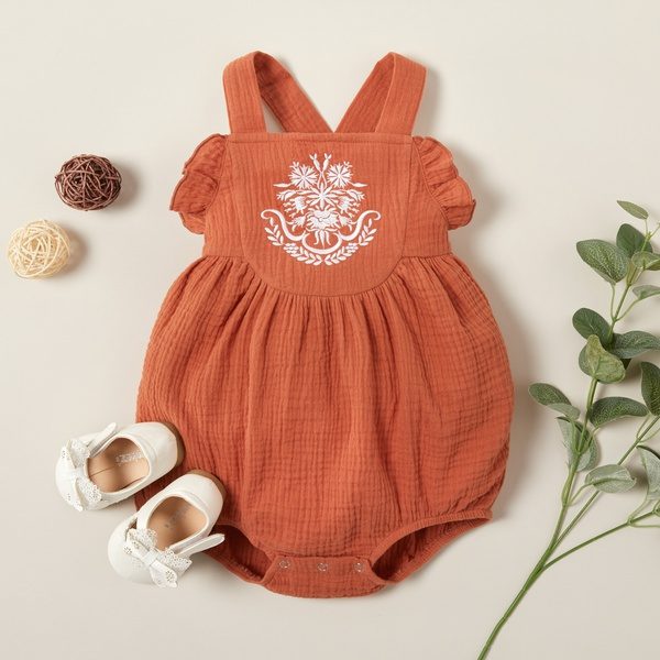 Baby Solid Suspender Romper