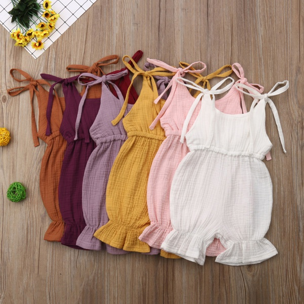 Baby Girl Solid Sleeveless Bodysuit