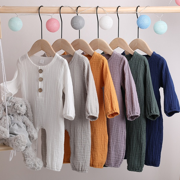 Baby Boy / Girl Knitted Style Solid Long-sleeve Jumpsuit