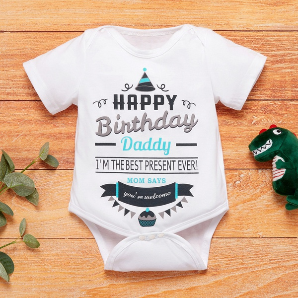 Stylish Letter Print Romper in White for Baby Boy / Girl