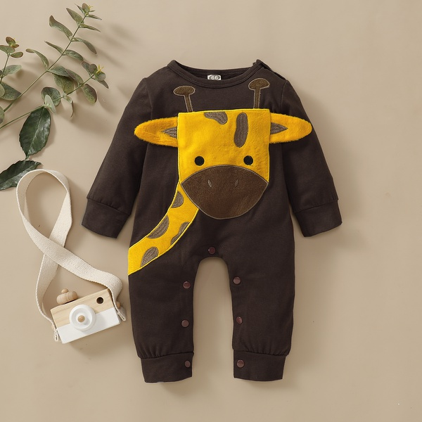 Baby Boy / Girl Giraffe Long-sleeve Jumpsuit