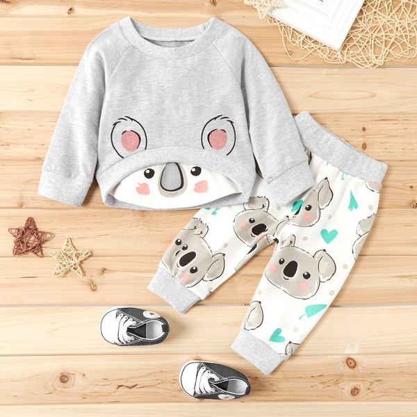 Baby Adorable Koala Applique Top and Pants Set