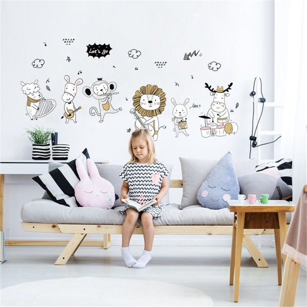 Vibrant Animal Concert Design Wall Sticker