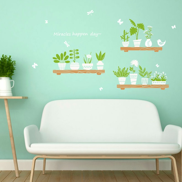 Fresh Pot Plant Sticky Wall Decor