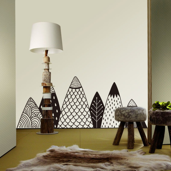 Stylish Mountain Sticky Wall Decor