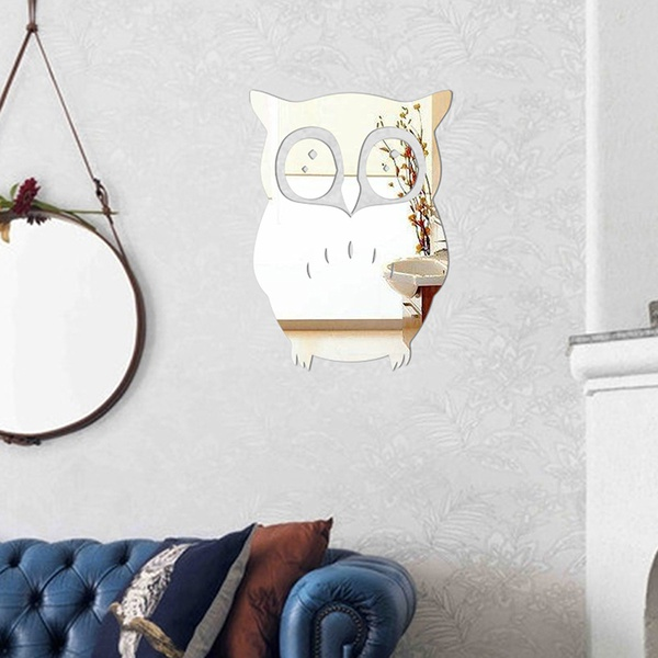 Small Size Animal Mirror Decor Wall Decor (Owl)