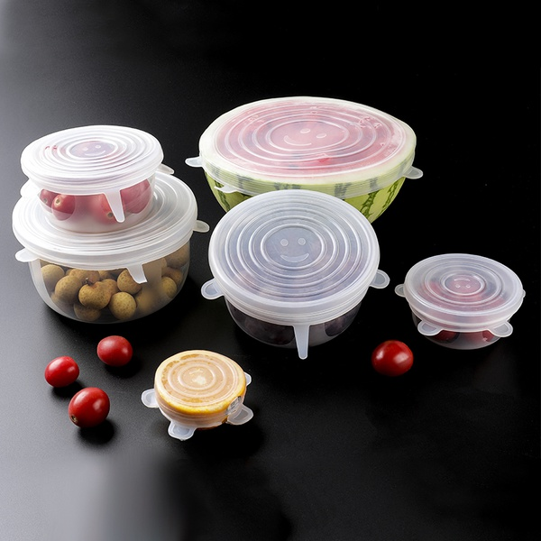 6 Pcs Transparent Silicone Preservative Covers