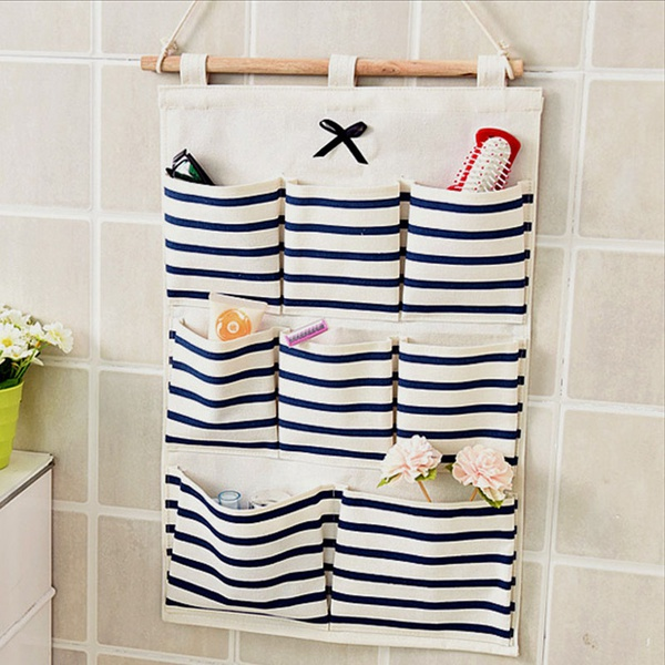 Bowknot Decor Hanging Wall Storage Bags