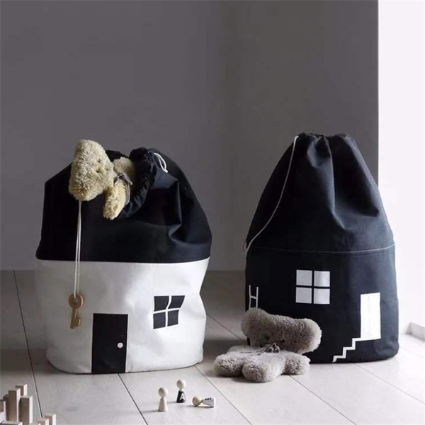 Little House Design Drawstring Storage Bag