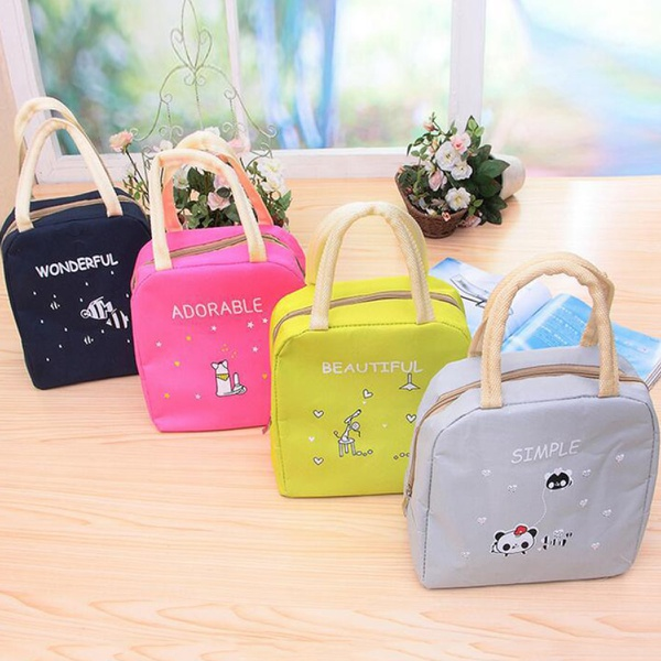 Cartoon Animal Print Portable Lunch Bag