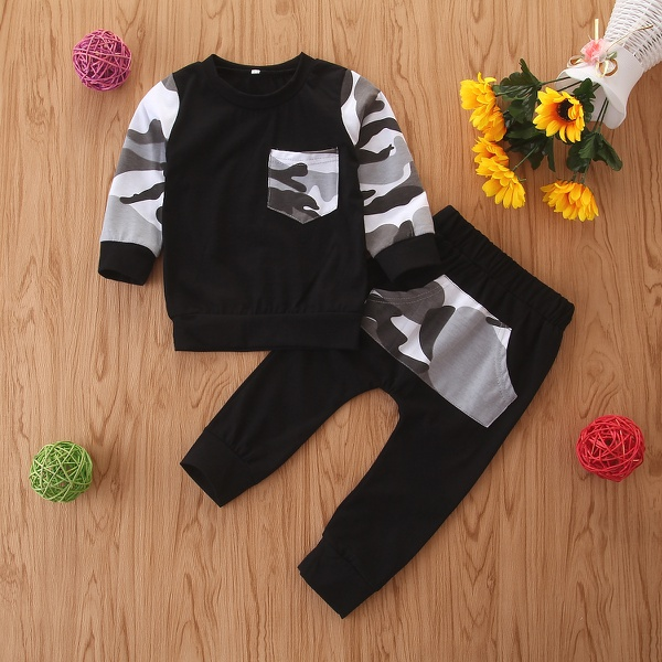 Baby / Toddler Trendy Camouflage Pocket Tee and Pants Set