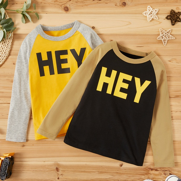 Baby / Toddler Boy Letter Print Long-sleeve Tee