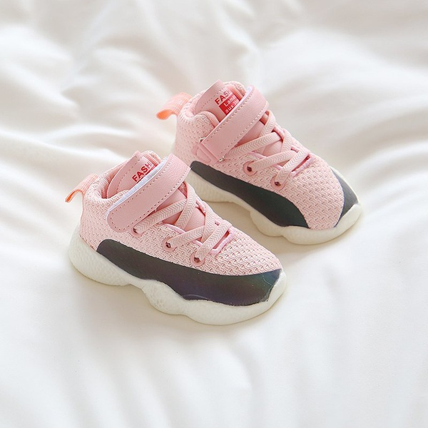 Toddler Girl Colorblock Letter Print Grenadine Tie Sneaker