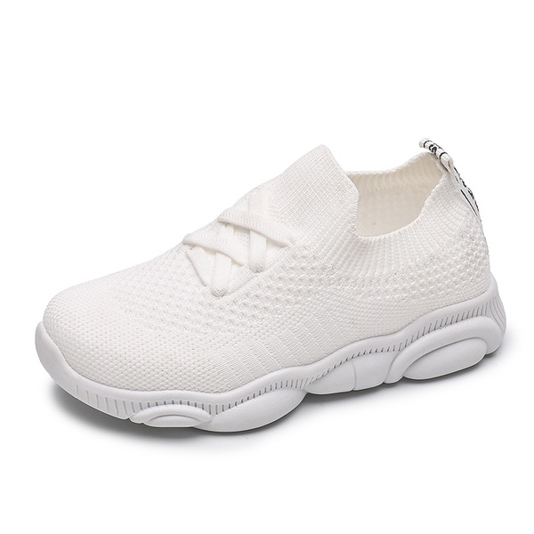 Toddler / Kids Solid Net Surface Lace-up Casual Sneakers