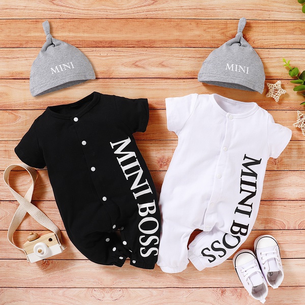 Baby Boy MINI BOSS Jumpsuits with Hat