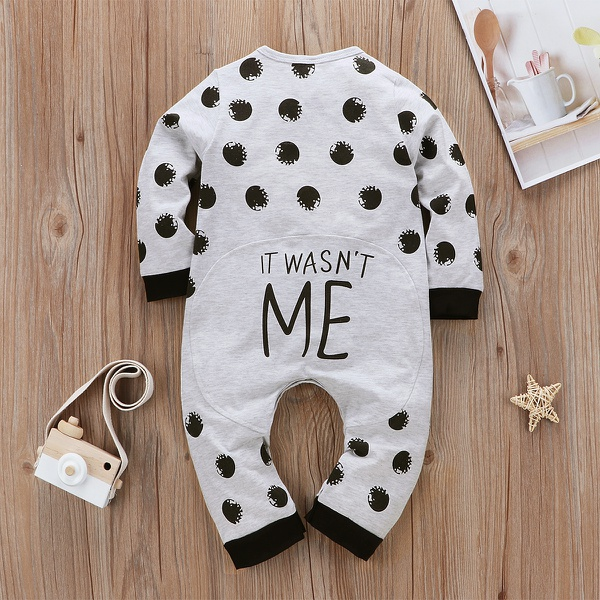 Baby Dotted Letter Print Jumpsuit