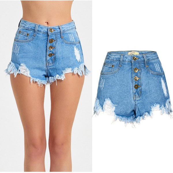 Pretty Highwaist Solid Denim Shorts Jeans For women