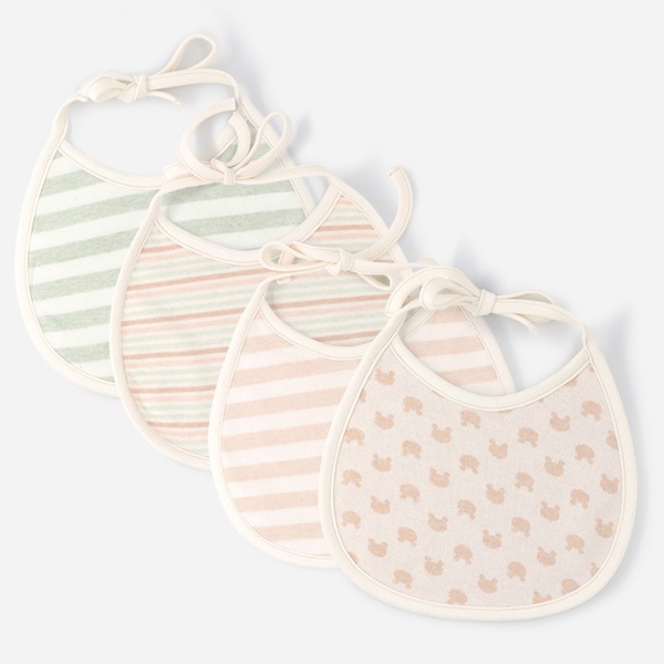 4-pack Striped Cotton Bibs