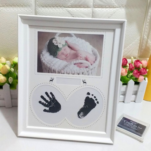 Baby hand Inkpad Watermark Wood Photo Frame Souvenir