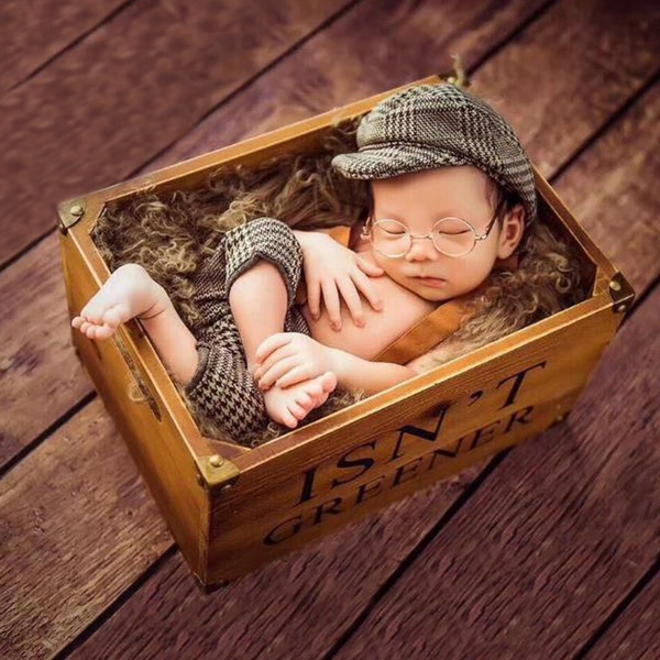 Baby Photography Props Cap Hat and Overalls Set