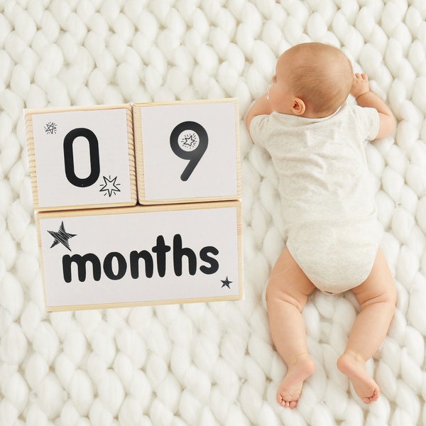 Baby Photography Milestone Memorial Wood Block Maternity Commemorative Wood Number Photo Props