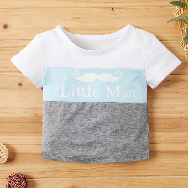 Baby Boy Casual Letter Moustache Top