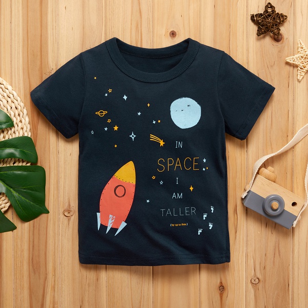 Spaceship Print Short-sleeve Tee