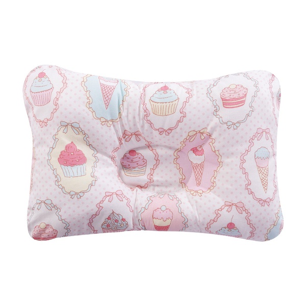 Newborn Breathable 3D Air Mesh Cake Print Organic Cotton Pillow