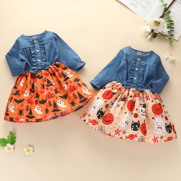 Baby Girl Halloween Denim Dress