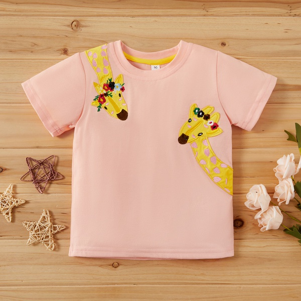 Baby / Toddler Giraffe Decor Solid Tee