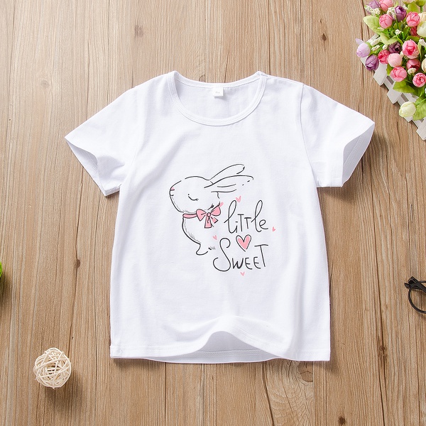 Baby / Toddler Girl Adorable Bunny Print Tee