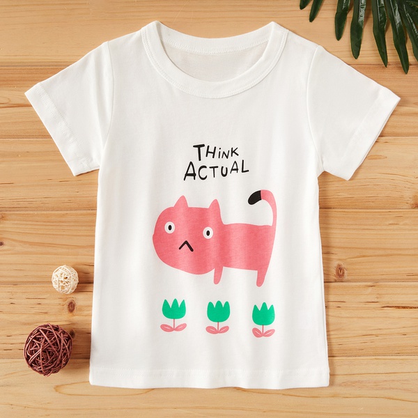 Baby / Toddler Girl Adorable Cat Print Tee