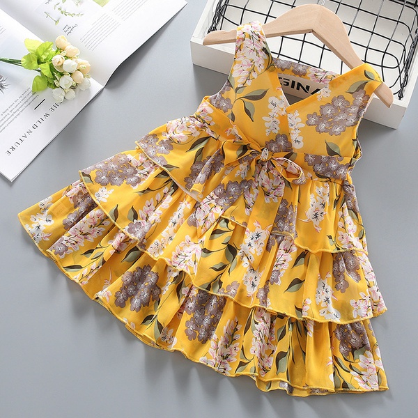 Baby / Toddler Girl Pretty Floral Print Layered Dresses