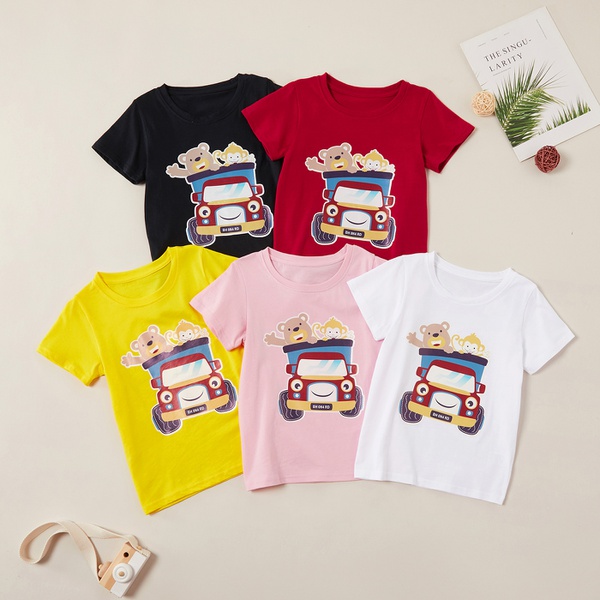 Stylish Animal Truck Print Short-sleeve Tee