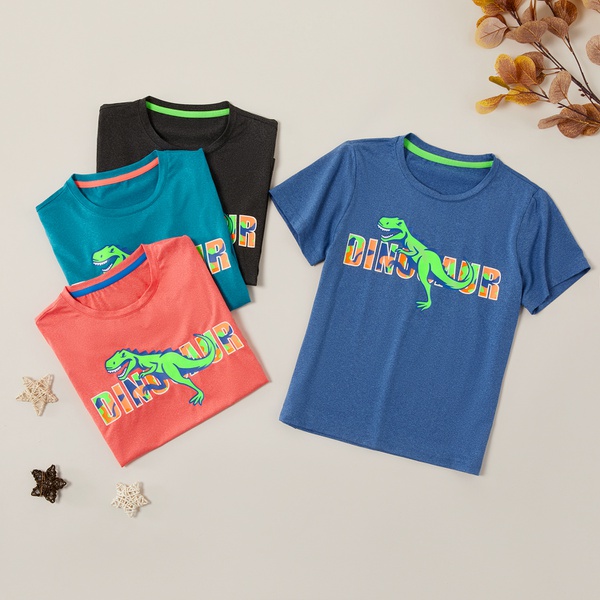 Sporty Cartoon Dinosaur Fast-drying Tee