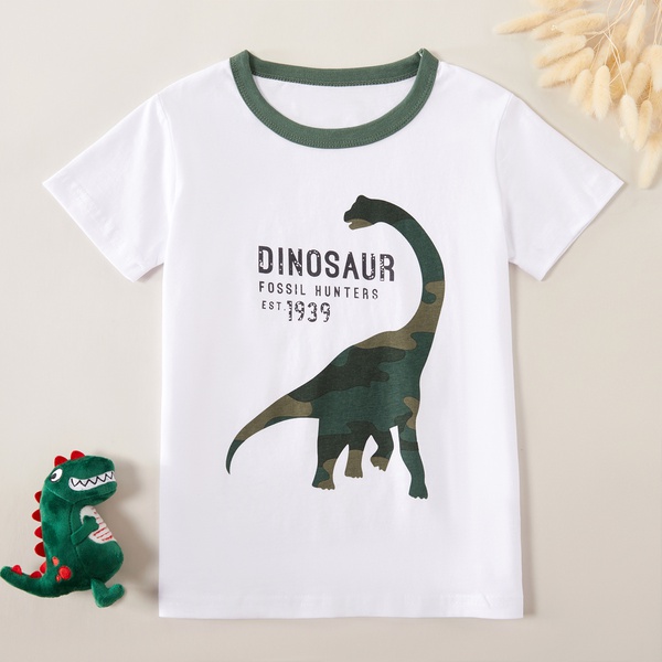 Stylish Dinosaur Letter Print Tee