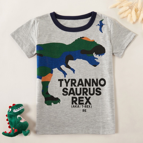 Stylish Dinosaur Letter Print Tee