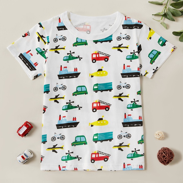 Fashionable Vehicle Allover Print Tee