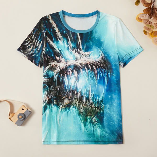 Stylish Devil Dragon Print Tee